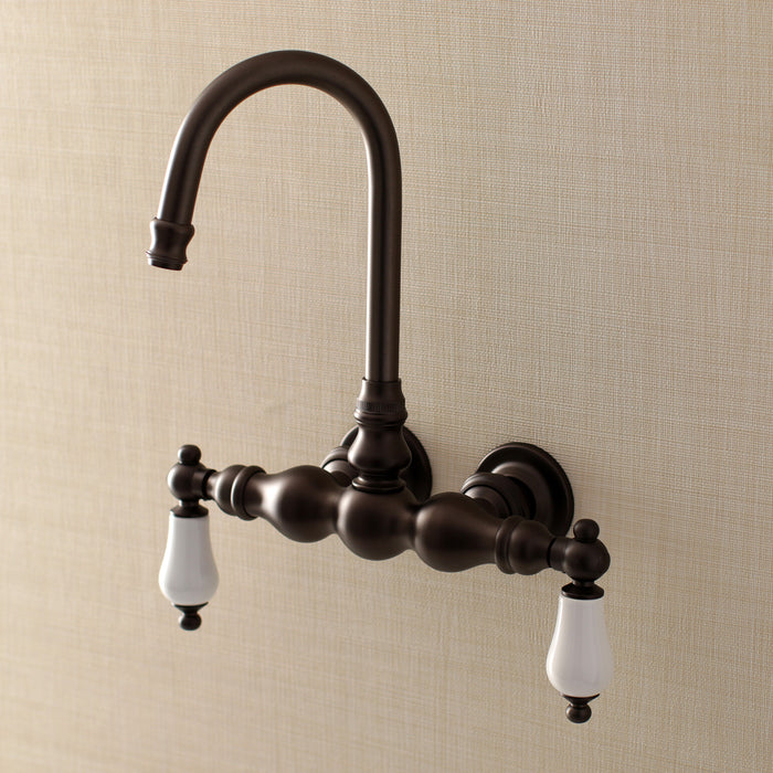 Aqua Vintage AE5T5 Two-Handle 2-Hole Tub Wall Mount Clawfoot Tub Faucet, Oil Rubbed Bronze
