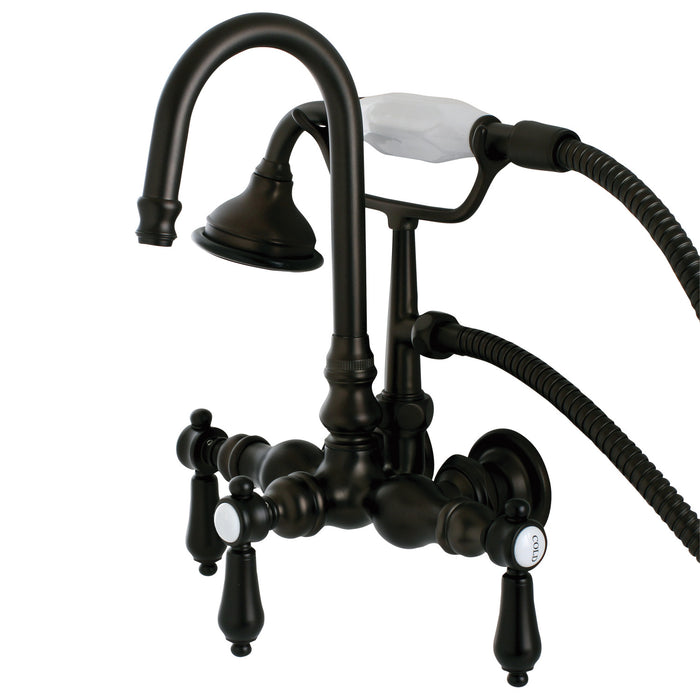 Heirloom AE7T5BAL Three-Handle 2-Hole Tub Wall Mount Clawfoot Tub Faucet with Hand Shower, Oil Rubbed Bronze
