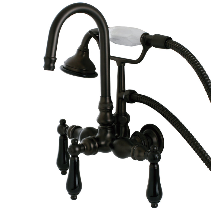 Duchess AE7T5PKL Three-Handle 2-Hole Tub Wall Mount Clawfoot Tub Faucet with Hand Shower, Oil Rubbed Bronze
