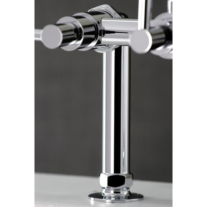 Kingston Sona AE8101DL - Concord Three-Handle 2-Hole Deck-Mount Clawfoot Tub Faucet with Hand Shower, Polished Chrome