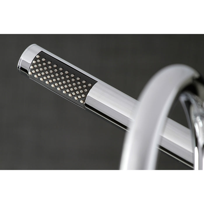 Kingston Sona AE8101DL - Concord Three-Handle 2-Hole Deck-Mount Clawfoot Tub Faucet with Hand Shower, Polished Chrome