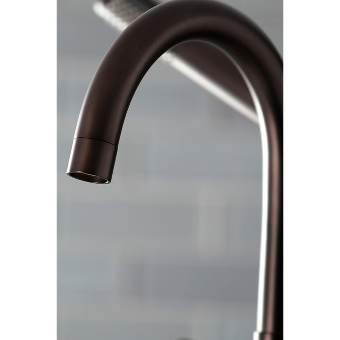 Kingston Sona AE8105DX - Concord Three-Handle 2-Hole Deck-Mount Clawfoot Tub Faucet with Hand Shower, Oil Rubbed Bronze