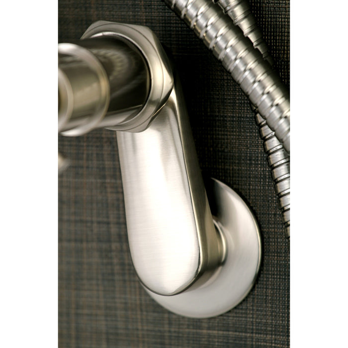 Concord AE8158DL Three-Handle 2-Hole Tub Wall Mount Clawfoot Tub Faucet with Hand Shower, Brushed Nickel