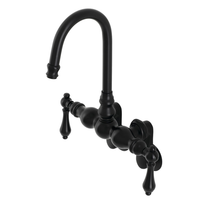Kingston Heirloom AE81T0 - Aqua Vintage Two-Handle 2-Hole Tub Wall Mount Clawfoot Tub Faucet, Matte Black