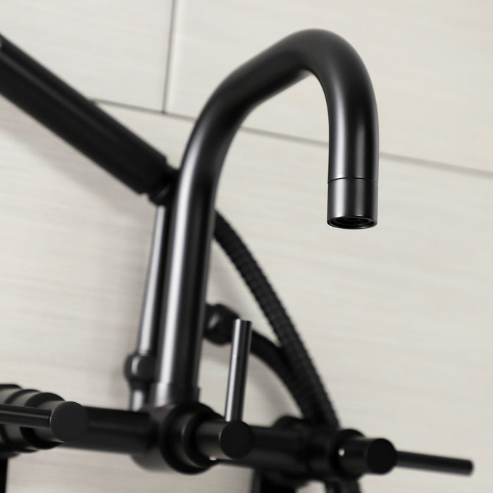 Concord AE8450DL Wall Mount Clawfoot Tub Faucet, Matte Black