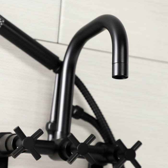 Concord AE8450DX Wall Mount Clawfoot Tub Faucet, Matte Black
