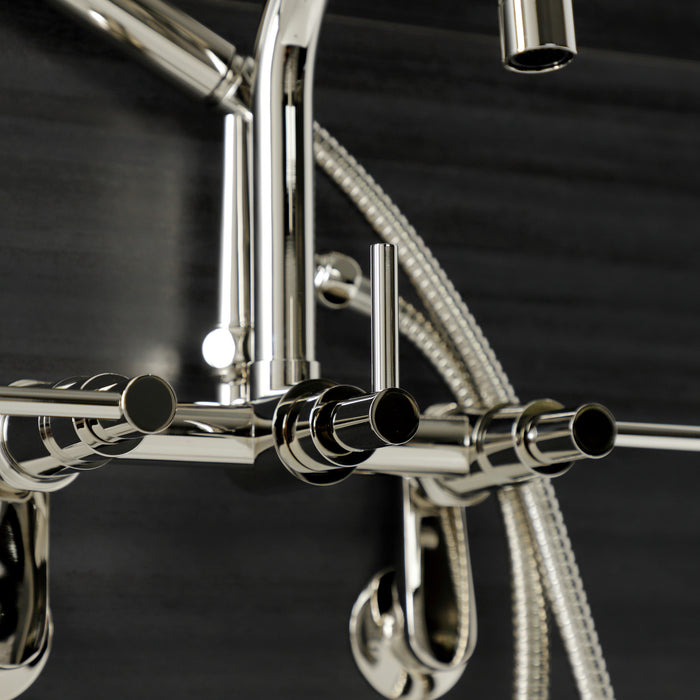 Kingston Sona AE8456DL - Concord Wall Mount Clawfoot Tub Faucet, Polished Nickel