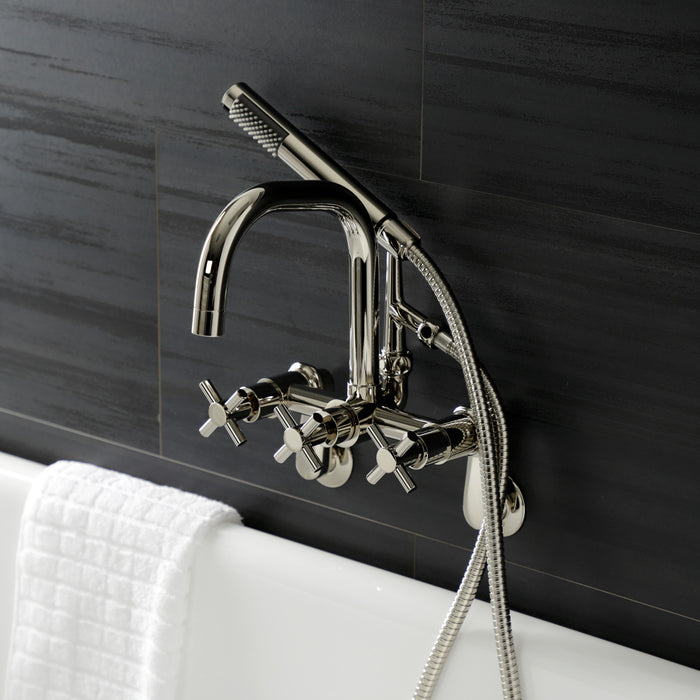 Kingston Sona AE8456DX - Concord Wall Mount Clawfoot Tub Faucet, Polished Nickel
