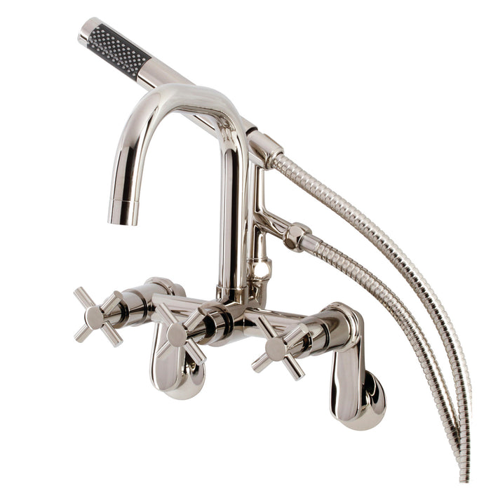 Kingston Sona AE8456DX - Concord Wall Mount Clawfoot Tub Faucet, Polished Nickel