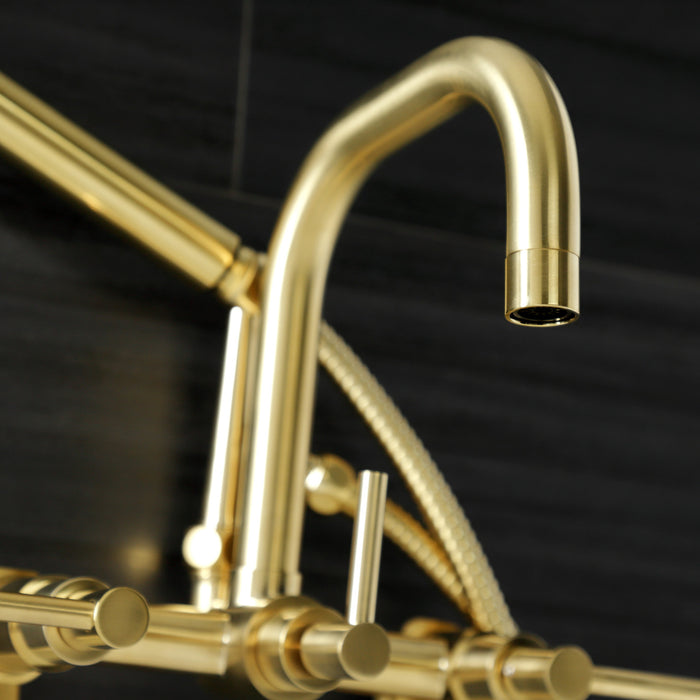 Concord AE8457DL Wall Mount Clawfoot Tub Faucet, Brushed Brass