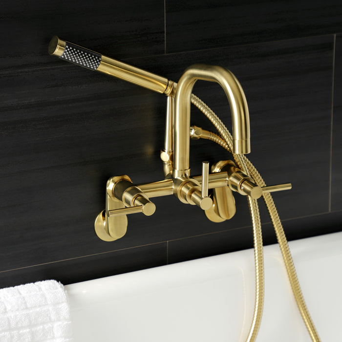 Concord AE8457DL Wall Mount Clawfoot Tub Faucet, Brushed Brass