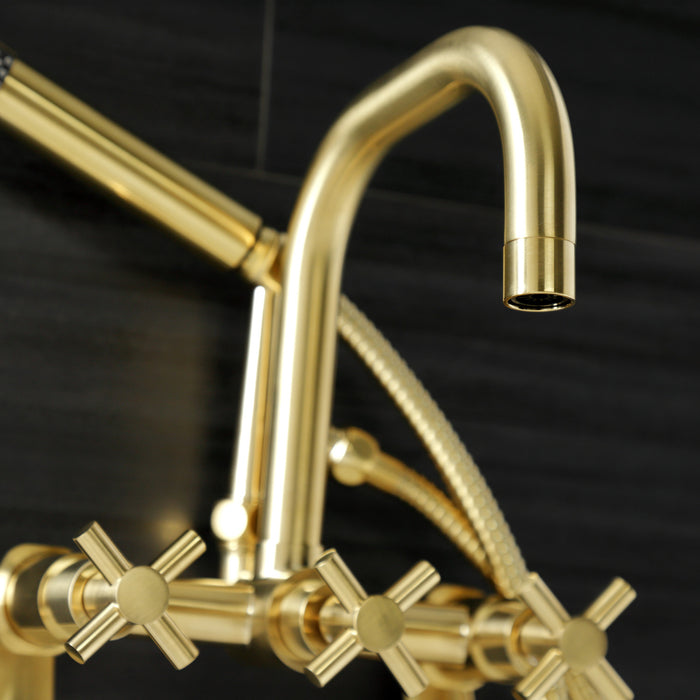 Concord AE8457DX Wall Mount Clawfoot Tub Faucet, Brushed Brass