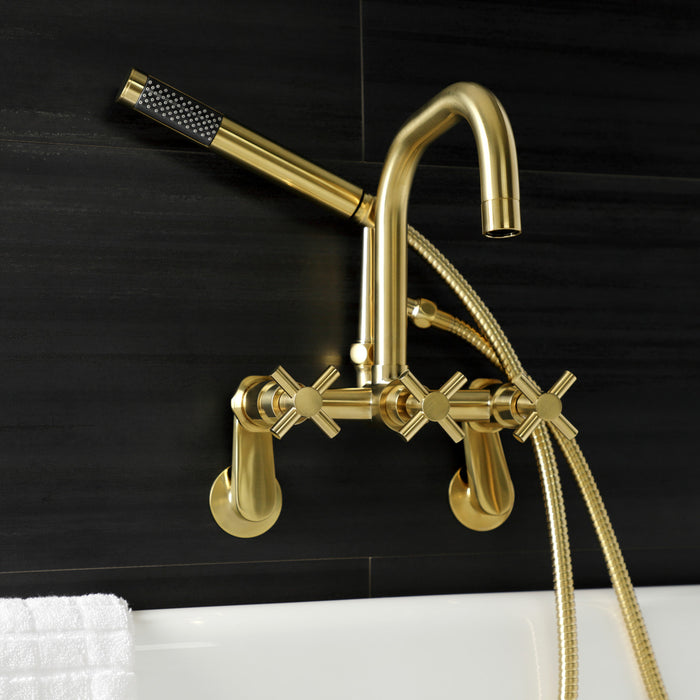 Kingston Sona AE8457DX - Concord Wall Mount Clawfoot Tub Faucet, Brushed Brass