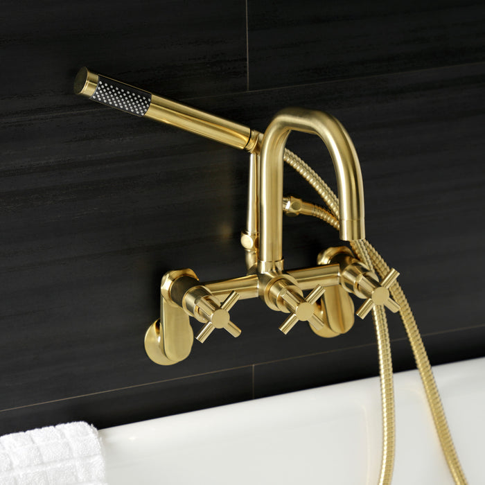 Kingston Sona AE8457DX - Concord Wall Mount Clawfoot Tub Faucet, Brushed Brass