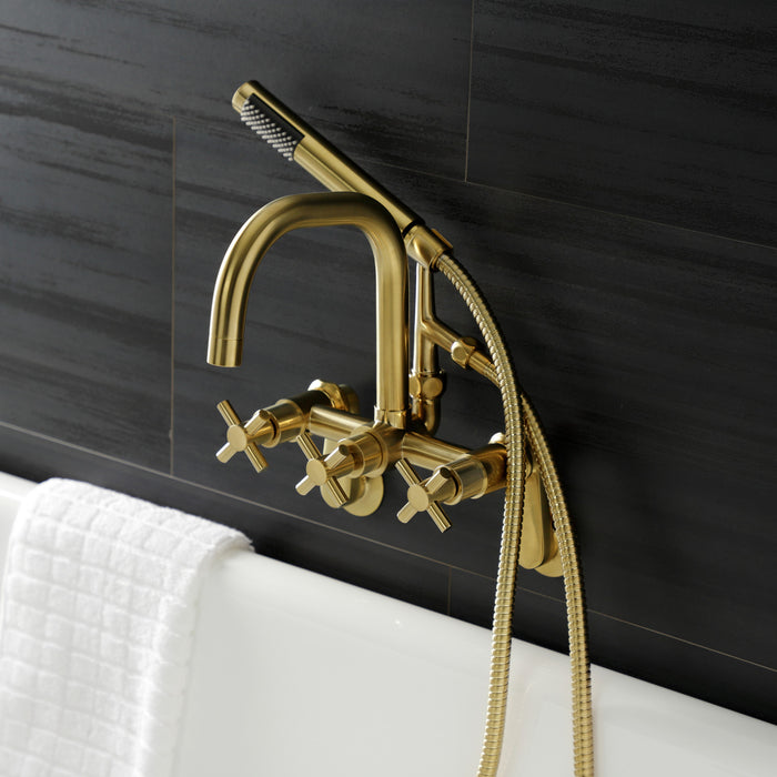 Kingston Sona AE8457DX - Concord Wall Mount Clawfoot Tub Faucet, Brushed Brass