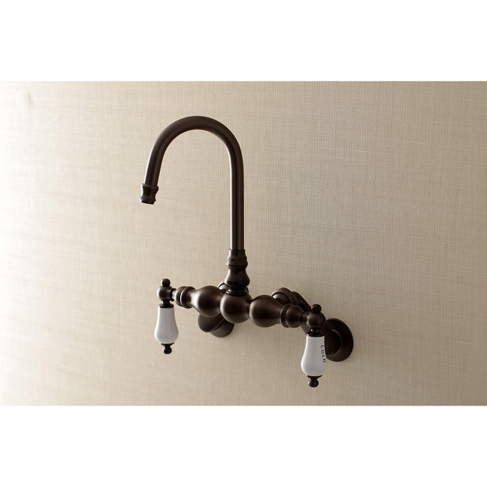 Kingston Aqua Vintage AE85T5 Two-Handle 2-Hole Tub Wall Mount Clawfoot Tub Faucet, Oil Rubbed Bronze