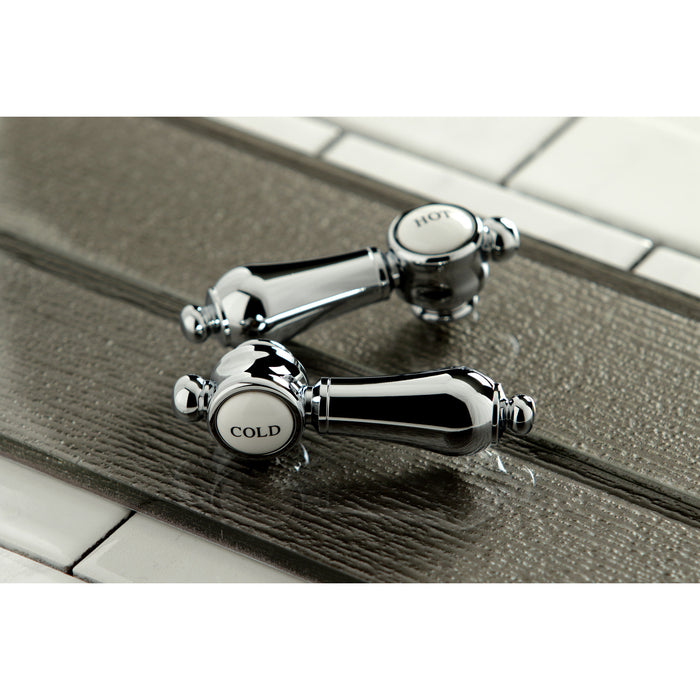 Kingston Heirloom AE8T1BAL - Heirloom Three-Handle 2-Hole Tub Wall Mount Clawfoot Tub Faucet with Hand Shower, Polished Chrome