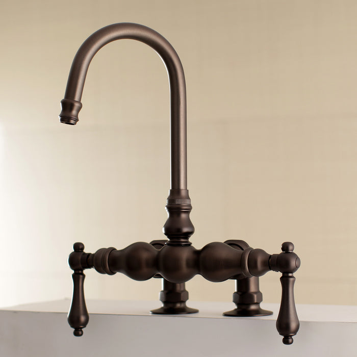 Kingston Vintage AE91T5 Two-Handle 2-Hole Deck-Mount Clawfoot Tub Faucet, Oil Rubbed Bronze