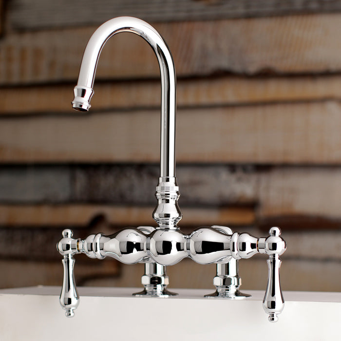 Kingston Vintage AE92T1 Two-Handle 2-Hole Deck-Mount Clawfoot Tub Faucet, Polished Chrome