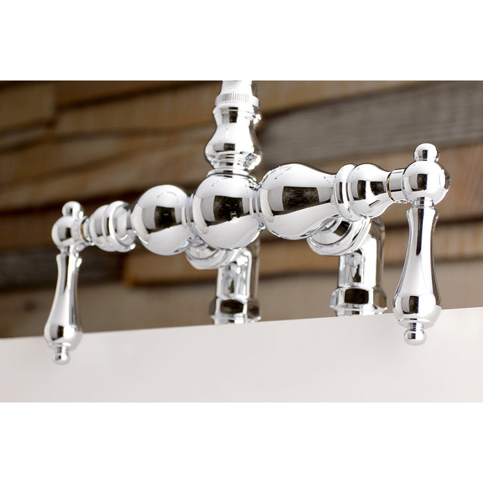 Kingston Vintage AE92T1 Two-Handle 2-Hole Deck-Mount Clawfoot Tub Faucet, Polished Chrome