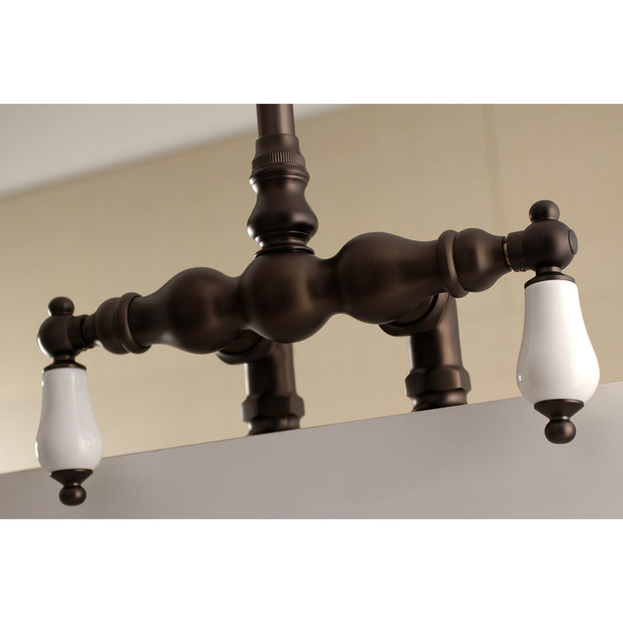 Vintage AE93T5 Two-Handle 2-Hole Deck Mount Clawfoot Tub Faucet, Oil Rubbed Bronze