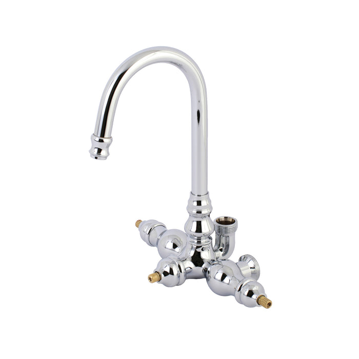 Kingston Vintage AET200-1 3-3/8 inch Wall Mount Gooseneck Faucet Body Only, Polished Chrome