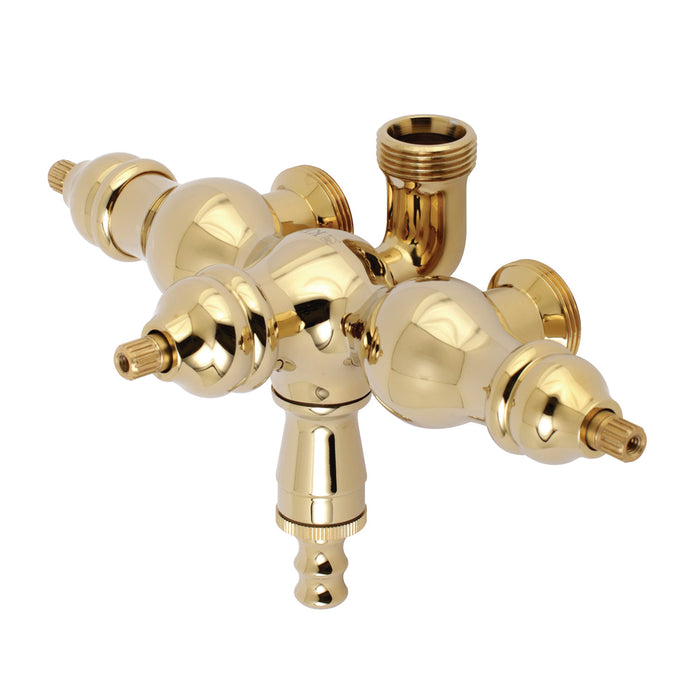 Kingston Vintage AET400-2 3-3/8 inch Down Spout Tub Faucet Body Only (without Handle), Polished Brass