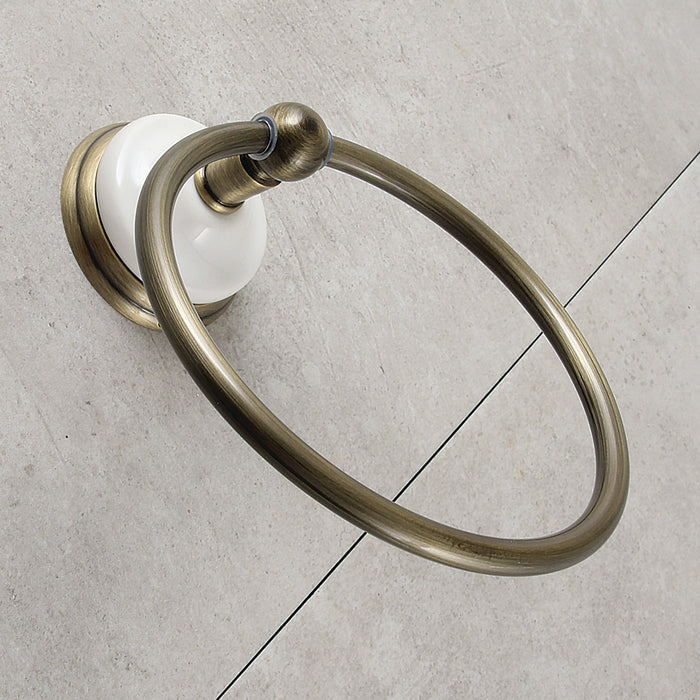 Victorian BA1114AB Towel Ring, Antique Brass