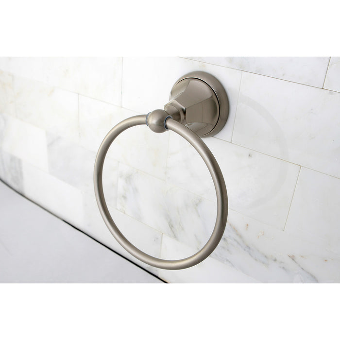Kingston Tulare BA4814SN - Metropolitan 6-Inch Towel Ring, Brushed Nickel