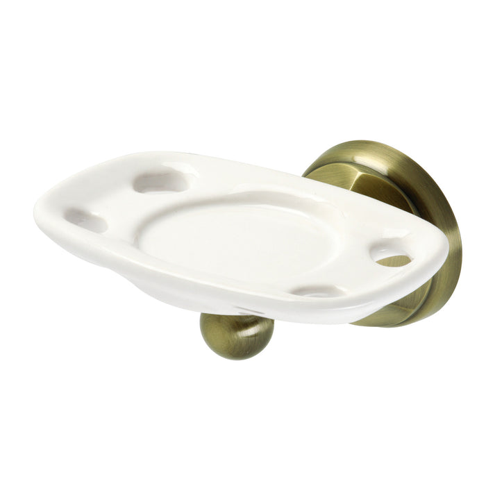 Kingston Tulare BA4816AB - Metropolitan Toothbrush and Tumbler Holder, Antique Brass