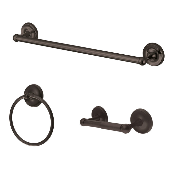 Kingston Heirloom BAK31248ORB - Victorian 3-Piece 18-Inch Towel Bar Bathroom Accessory Set, Oil Rubbed Bronze