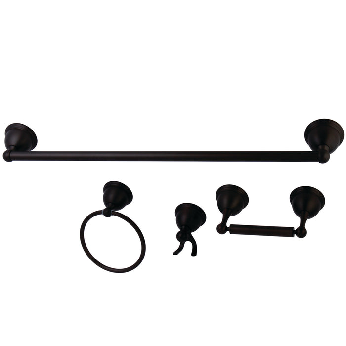 Kingston Heirloom BAK3961478ORB - Restoration 4-Piece 24-Inch Towel Bar Bathroom Accessory Set, Oil Rubbed Bronze