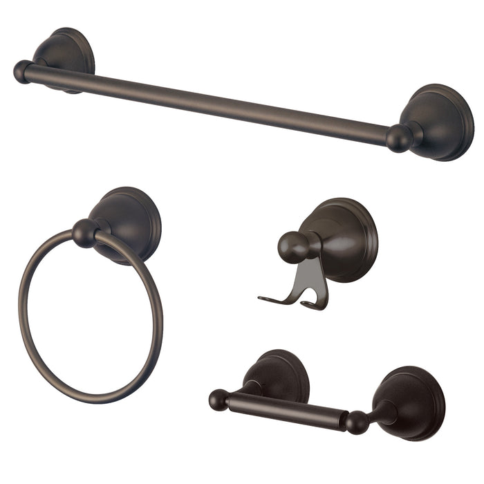 Restoration BAK3962478ORB 4-Piece 18-Inch Towel Bar Bathroom Accessory Set, Oil Rubbed Bronze