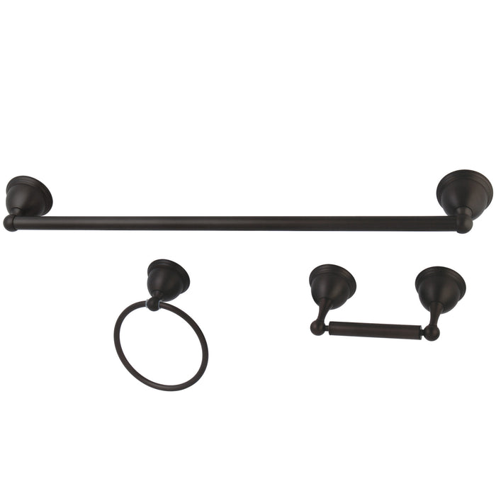 Kingston Heirloom BAK396248ORB - Restoration 3-Piece 18-Inch Towel Bar Bathroom Accessory Set, Oil Rubbed Bronze