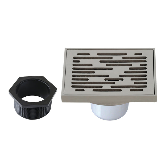 Watercourse BSF6310BN 4-Inch Square Grid Shower Drain with Hair Catcher, Brushed Nickel