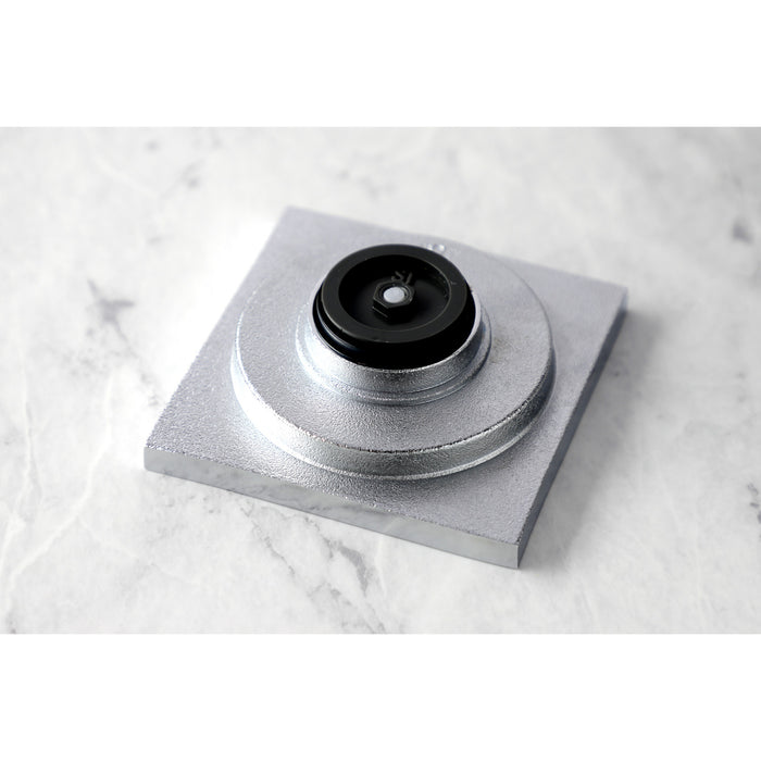 Kingston Watercourse BSF6310C Transit 4-Inch Brass Square Grid Shower Drain with Flange and Hair Trap, Polished Chrome