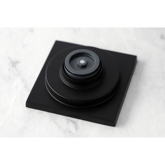 Kingston Watercourse BSF6310MB Transit 4-Inch Brass Square Grid Shower Drain with Flange and Hair Trap, Matte Black