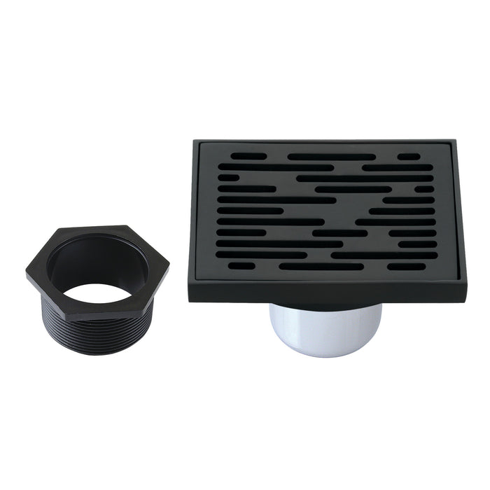 Watercourse BSF6310MB 4-Inch Square Grid Shower Drain with Hair Catcher, Matte Black