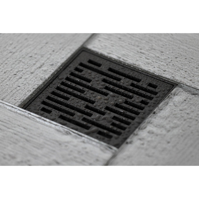 Watercourse BSF6310ORB Transit 4-Inch Brass Square Grid Shower Drain with Flange and Hair Trap, Oil Rubbed Bronze