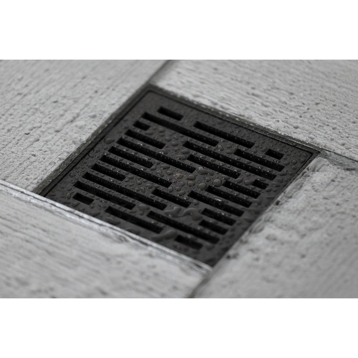 Watercourse BSF6310ORB 4-Inch Square Grid Shower Drain with Hair Catcher, Oil Rubbed Bronze