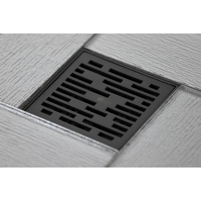 Watercourse BSF6310ORB Transit 4-Inch Brass Square Grid Shower Drain with Flange and Hair Trap, Oil Rubbed Bronze