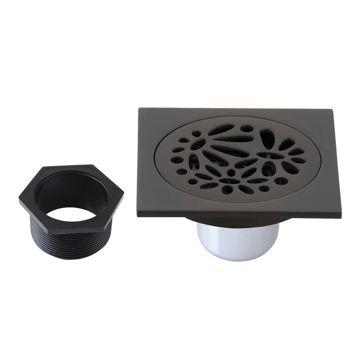 Watercourse BSF6360ORB 4-Inch Square Grid Shower Drain with Hair Catcher, Oil Rubbed Bronze