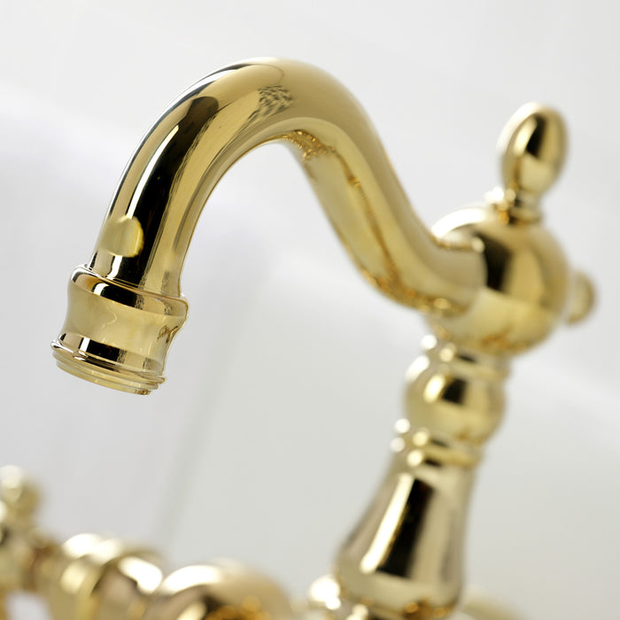 Heritage CA1001T2 Two-Handle 2-Hole Tub Wall Mount Clawfoot Tub Faucet, Polished Brass