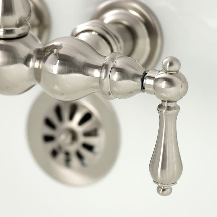 Kingston Heirloom CA1001T8 - Heritage Two-Handle 2-Hole Tub Wall Mount Clawfoot Tub Faucet, Brushed Nickel