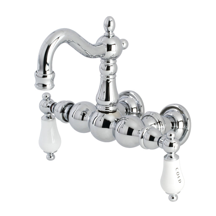 Kingston Heirloom CA1004T1 - Heritage Two-Handle 2-Hole Tub Wall Mount Clawfoot Tub Faucet, Polished Chrome