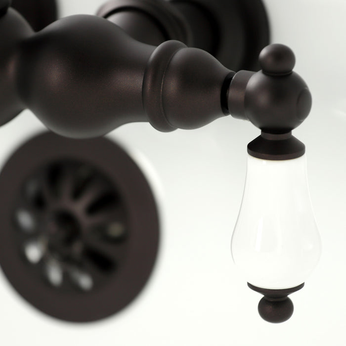 Kingston Heirloom CA1005T5 - Heritage Two-Handle 2-Hole Tub Wall Mount Clawfoot Tub Faucet, Oil Rubbed Bronze