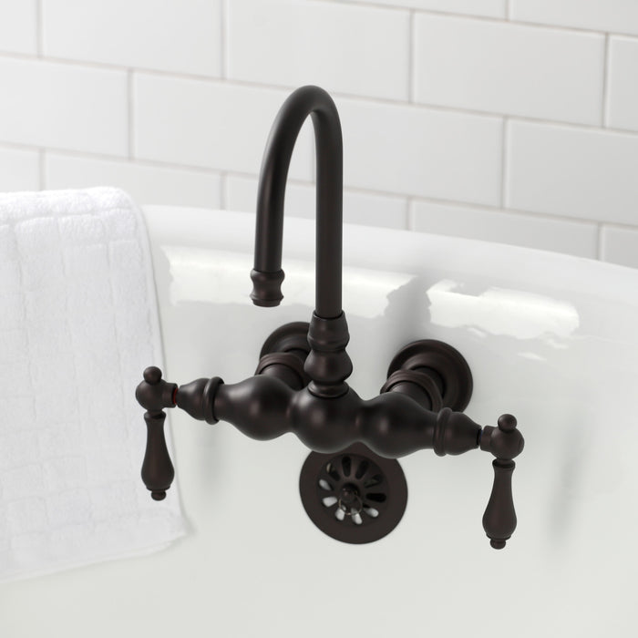 Kingston Heirloom CA1T5 - Vintage Two-Handle 2-Hole Tub Wall Mount Clawfoot Tub Faucet, Oil Rubbed Bronze