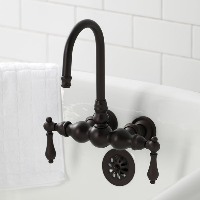 Kingston Heirloom CA1T5 - Vintage Two-Handle 2-Hole Tub Wall Mount Clawfoot Tub Faucet, Oil Rubbed Bronze