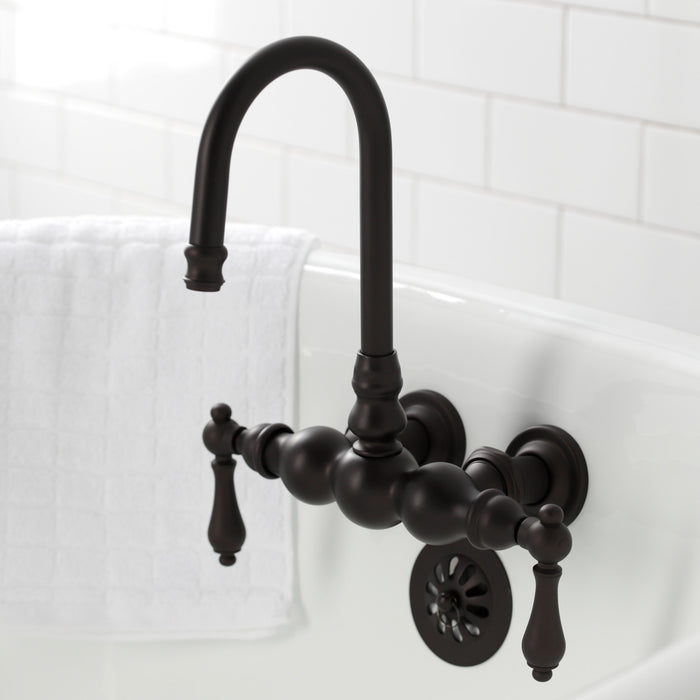 Vintage CA1T5 Two-Handle 2-Hole Tub Wall Mount Clawfoot Tub Faucet, Oil Rubbed Bronze