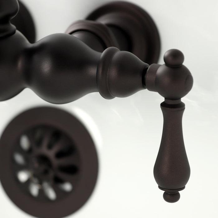 Kingston Heirloom CA1T5 - Vintage Two-Handle 2-Hole Tub Wall Mount Clawfoot Tub Faucet, Oil Rubbed Bronze